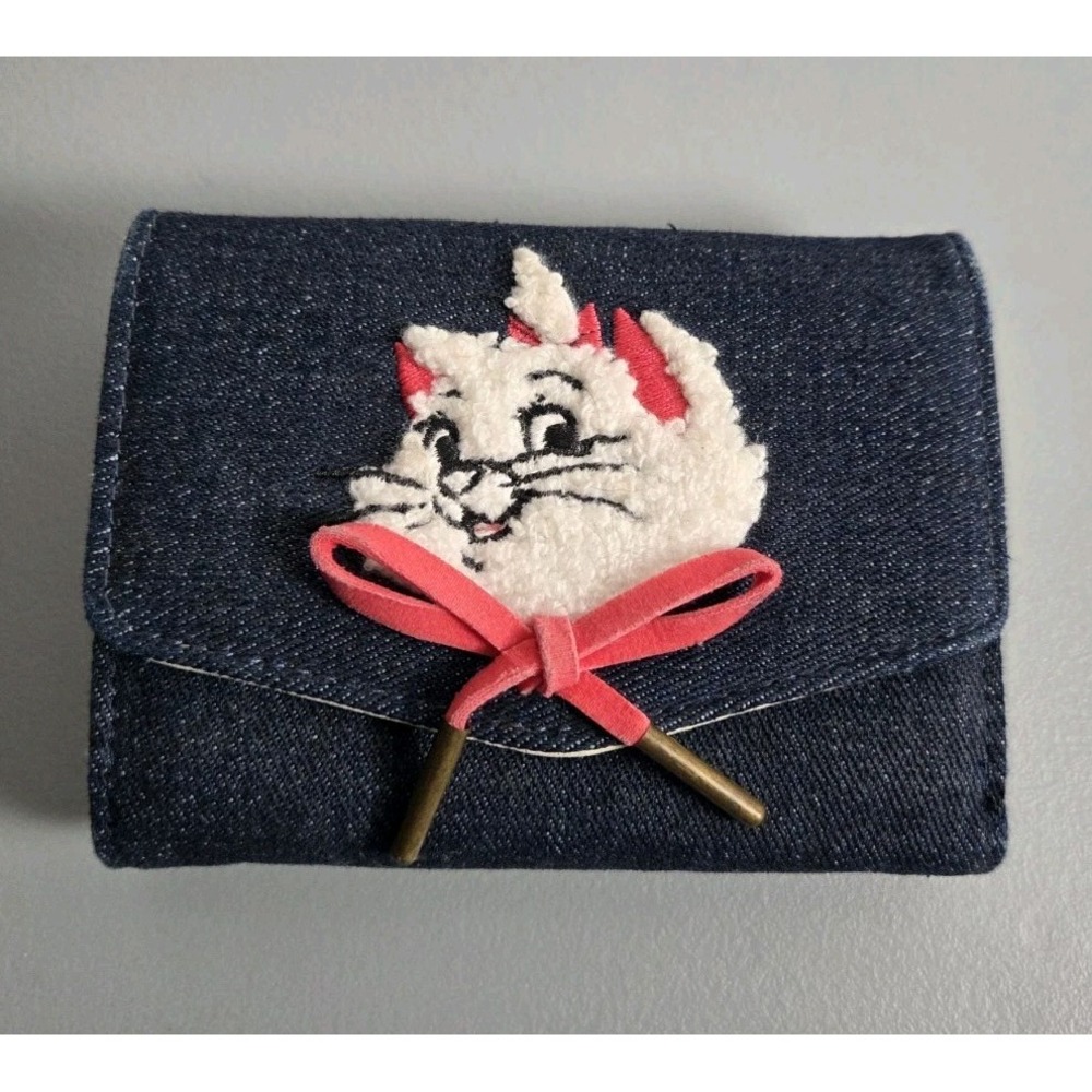 Loungefly Disney The Aristocats Marie Denim Wallet Chenille Patch Eiffel Tower